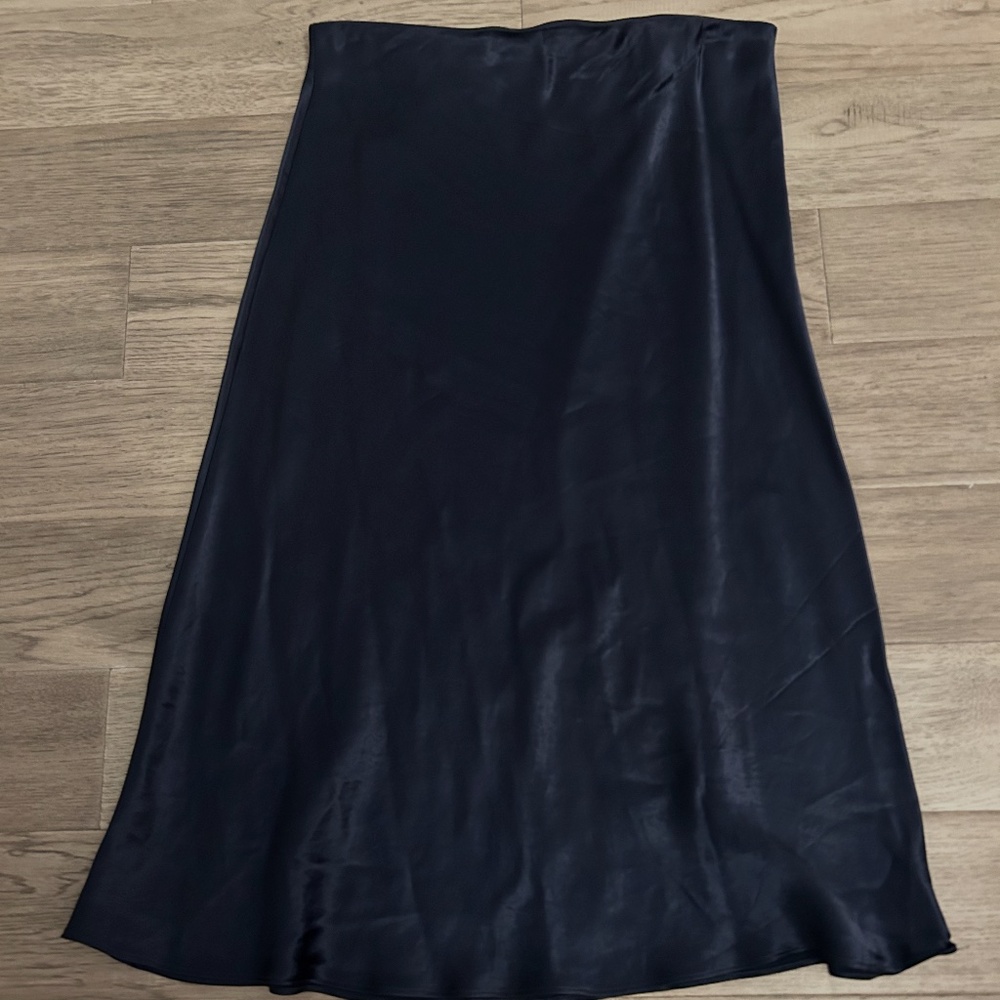 Artizia Navy Satin Midi Skirt
